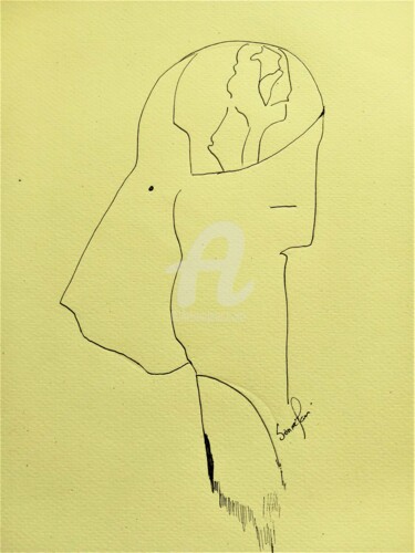 Desenho intitulada "MILÈNIO | Eu e o Pa…" por Sónia Marcos, Obras de arte originais, Tinta