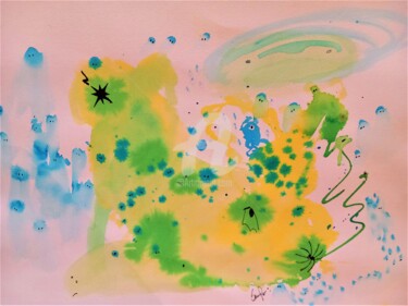 Malerei mit dem Titel "When Nature Solves" von Sónia Marcos, Original-Kunstwerk, Aquarell