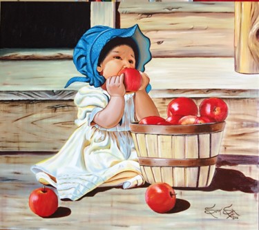 Painting titled "Curiosity of A Child" by Soma Sen, Original Artwork, Acrylic