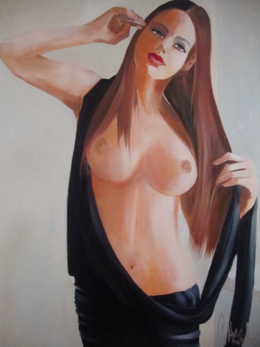 Painting titled "ROBERTA" by Sonja Brzak, Original Artwork, Oil