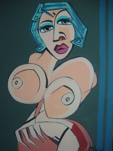 Painting titled "NAKED LADY" by Sonja Brzak, Original Artwork, Acrylic