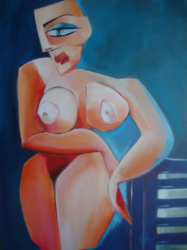 Painting titled "NAKED LADY" by Sonja Brzak, Original Artwork, Acrylic