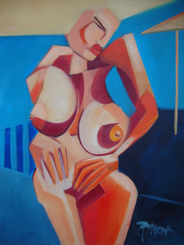 Painting titled "NAKED LADY III /ON…" by Sonja Brzak, Original Artwork, Acrylic