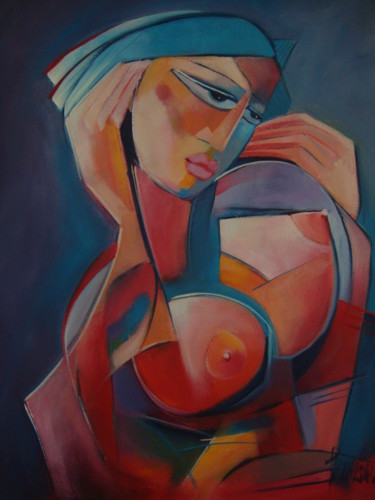 Painting titled "MAGNOLIA" by Sonja Brzak, Original Artwork, Oil