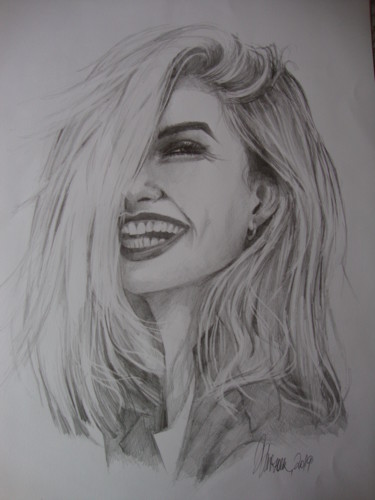 Drawing titled "HAPPINESS" by Sonja Brzak, Original Artwork, Pencil