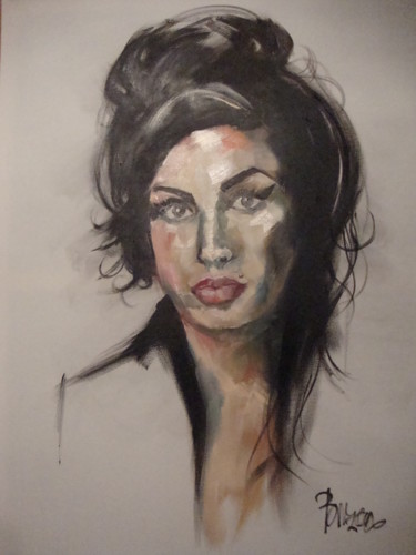 Malerei mit dem Titel "AMY" von Sonja Brzak, Original-Kunstwerk, Öl