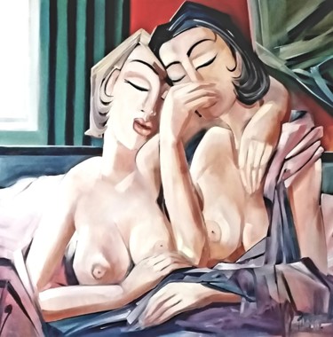 Schilderij getiteld "BOUDOIR III" door Sonja Brzak, Origineel Kunstwerk, Olie