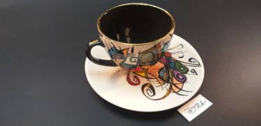 Design mit dem Titel "ENIGMA cups&saucers…" von Sonja Brzak, Original-Kunstwerk, Tischkunst