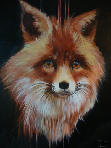 Pittura intitolato "FOX" da Sonja Brzak, Opera d'arte originale, Olio