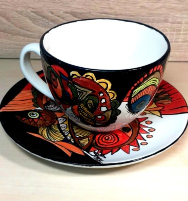 Design intitulada "FANTASY coffee cup/…" por Sonja Brzak, Obras de arte originais, Quadro de Arte