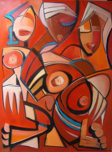 Painting titled "DANCERS" by Sonja Brzak, Original Artwork, Oil