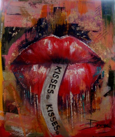 Painting titled "KISSES" by Sonja Brzak, Original Artwork, Oil
