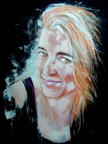 Painting titled "A GIRL FROM PORTUGAL" by Sonja Brzak, Original Artwork, Oil