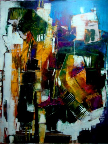 Painting titled "LOST CITY IV" by Sonja Brzak, Original Artwork, Oil