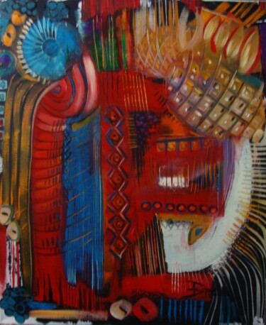 Painting titled "INDIAN STORY" by Sonja Brzak, Original Artwork, Oil