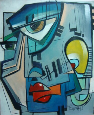 Painting titled "FACE*" by Sonja Brzak, Original Artwork, Oil