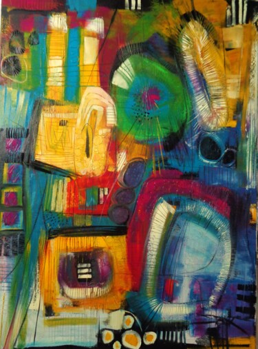 Painting titled "99 Luftballons" by Sonja Brzak, Original Artwork, Oil