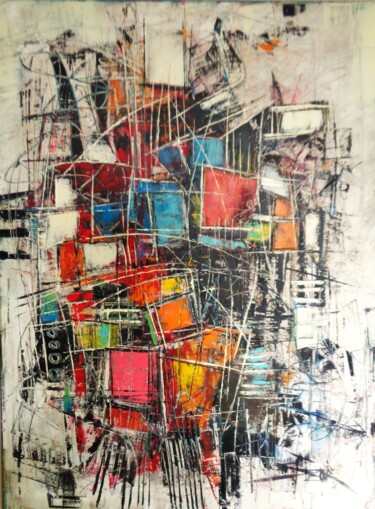 Painting titled "NETWORK VI" by Sonja Brzak, Original Artwork, Oil