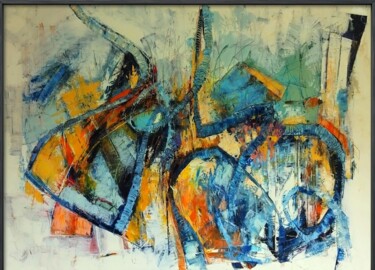 Peinture intitulée "BLUE RIBBON" par Sonja Brzak, Œuvre d'art originale, Huile