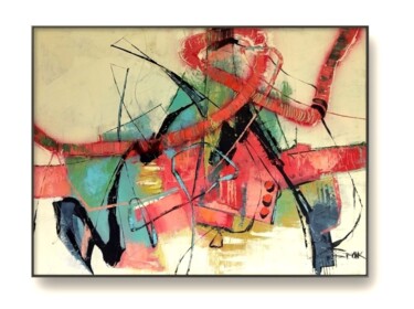 Картина под названием "RED LINE II" - Sonja Brzak, Подлинное произведение искусства, Масло