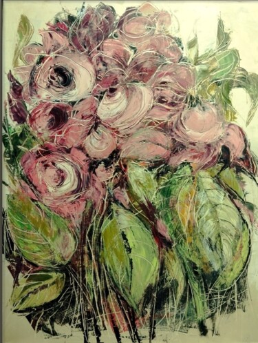 Painting titled "ROSES" by Sonja Brzak, Original Artwork, Oil