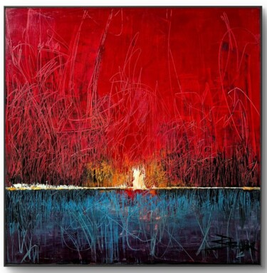Malerei mit dem Titel "BURNING WORLD" von Sonja Brzak, Original-Kunstwerk, Öl