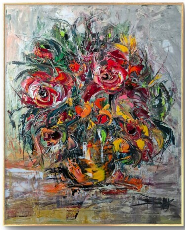Painting titled "BOUQUETE III" by Sonja Brzak, Original Artwork, Oil