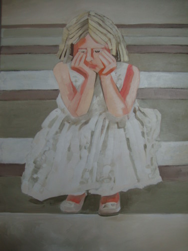 Painting titled "WAITING" by Sonja Brzak, Original Artwork, Oil