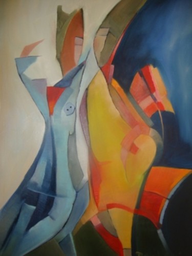 Painting titled "MODERN TALKING" by Sonja Brzak, Original Artwork, Oil