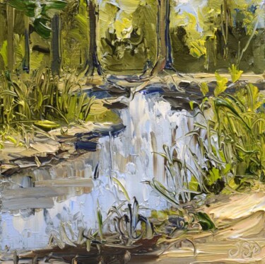 Deep forest Painting titled "Deep forest" by Sonja Brussen, Original Art, Oil