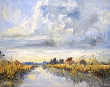 Pintura intitulada "Singing reeds" por Sonja Brussen, Obras de arte originais, Óleo