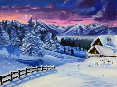 Painting titled "Winter" by Sofiia Korobeinikova, Original Artwork, Acrylic