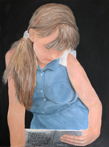 Картина под названием "Reading girl" - Sonny Andersson, Подлинное произведение искусства, Масло