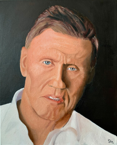 Painting titled "Börje Salming" by Sonny Andersson, Original Artwork, Oil