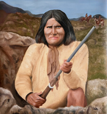 Malerei mit dem Titel "Geronimo" von Sonny Andersson, Original-Kunstwerk, Öl