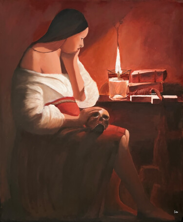 Malerei mit dem Titel "Magdalene with the…" von Sonny Andersson, Original-Kunstwerk, Öl