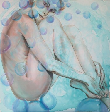Peinture intitulée ""Soap-bubbles-4"" par Sonny Insinna, Œuvre d'art originale, Encre