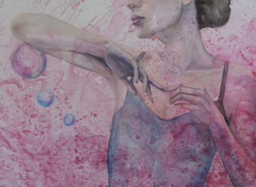 Schilderij getiteld "Soap bubbles #2" door Sonny Insinna, Origineel Kunstwerk, Inkt
