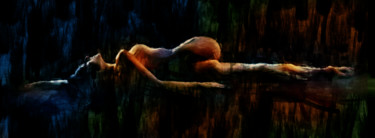 Painting titled "on the floor (nude…" by Soontou Baarn, Original Artwork, Digital Painting