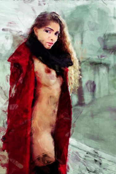 Painting titled "LOOK AT ME II (nude…" by Soontou Baarn, Original Artwork, Digital Painting