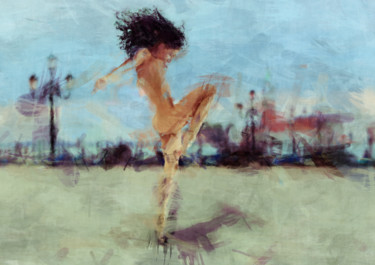 Painting titled "DANCING JOY  (nude…" by Soontou Baarn, Original Artwork, 2D Digital Work