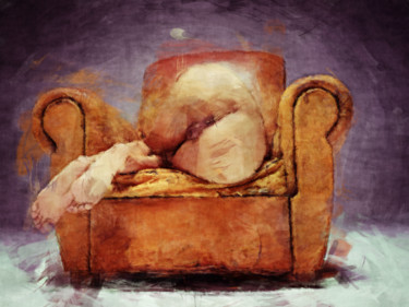 绘画 标题为“SLEEPING (nude erot…” 由Soontou Baarn, 原创艺术品, 数字油画
