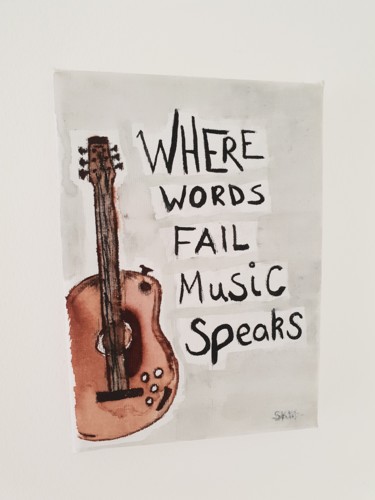 Painting titled "music-speaks" by Sophie Willsher, Original Artwork, Watercolor