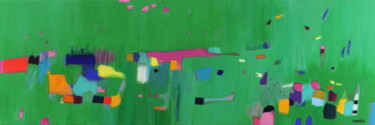 Malerei mit dem Titel "Groene Weide" von Sophia Heeres, Original-Kunstwerk, Acryl Auf Aluminium montiert