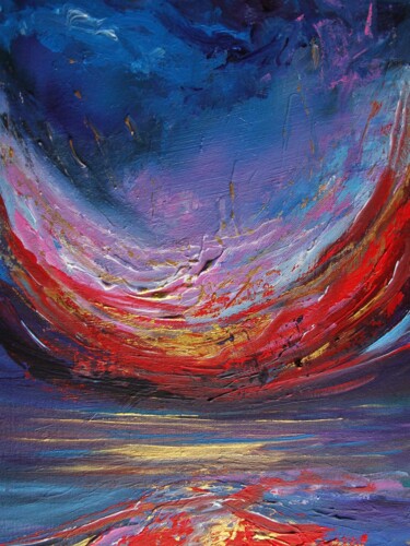 Malerei mit dem Titel "Burning sky" von Sophia Kühn, Original-Kunstwerk, Acryl