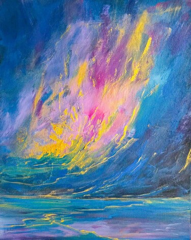 Painting titled "Ocean Dreamscape" by Sophia Kühn, Original Artwork, Acrylic