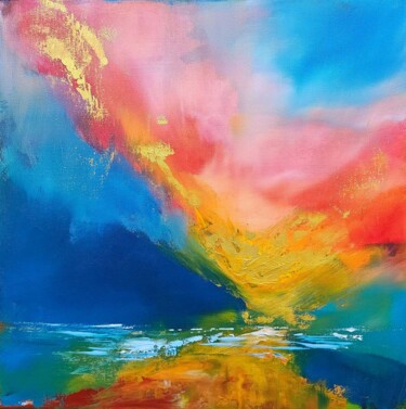 Malerei mit dem Titel "The sky is dancing" von Sophia Kühn, Original-Kunstwerk, Acryl