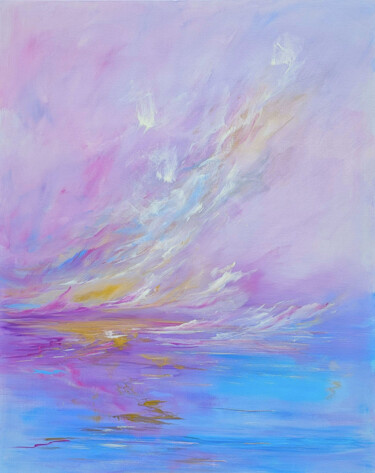 Malerei mit dem Titel "Lemonade Sky" von Sophia Kühn, Original-Kunstwerk, Acryl