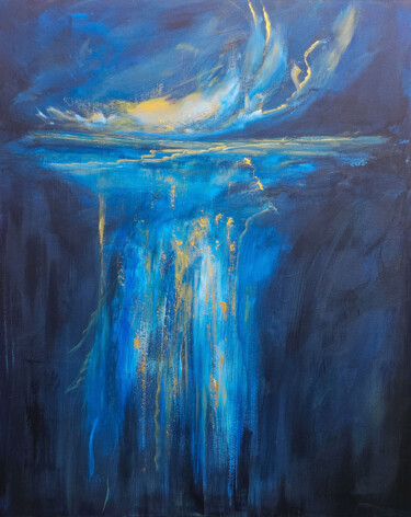 Painting titled "Blue water" by Sophia Kühn, Original Artwork, Acrylic
