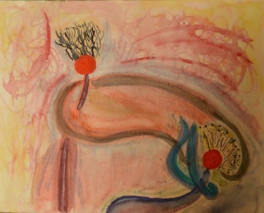 Peinture intitulée "Frighty, Loss and M…" par Sophia Mélanie, Œuvre d'art originale, Aquarelle